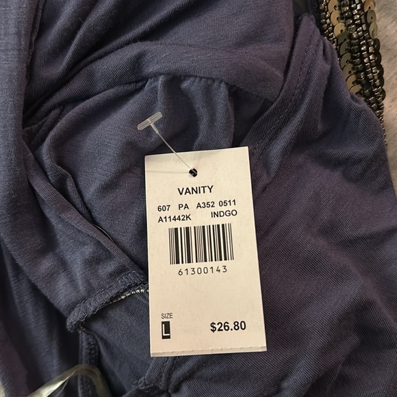 Indigo with sequin detail tank top - Picture 5 of 5